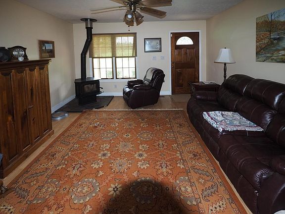 Living room with woodstove