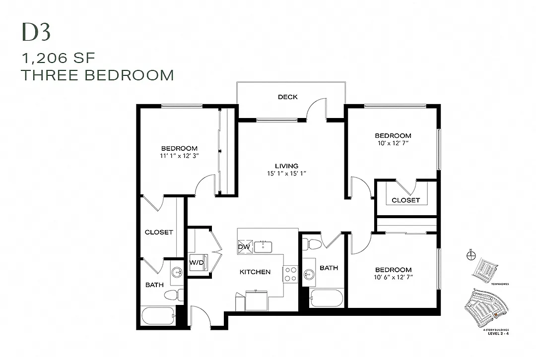 Floor plan Three Bedroom D3
