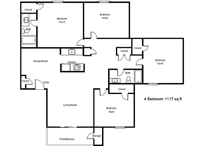 Floor plan Four Bedroom
