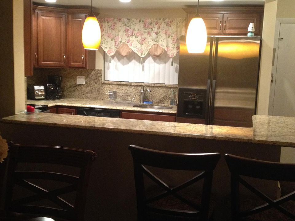 View of kitchen from dining room