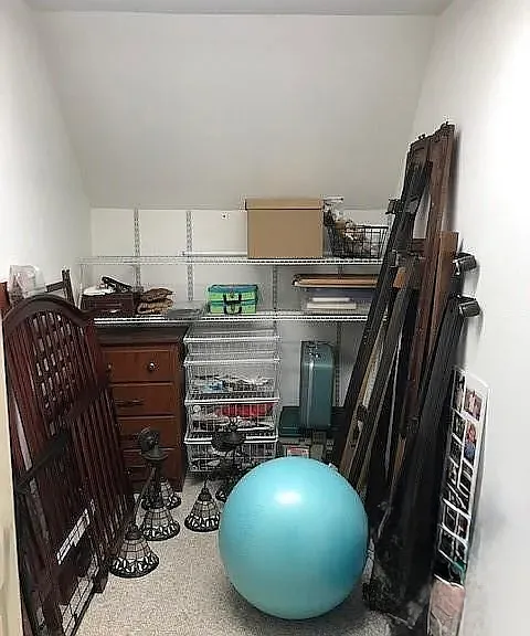 Oversized storage closet upstairs 
6 X 11 ft.