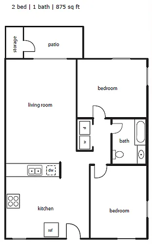 Floor plan Green Leaf 2x1