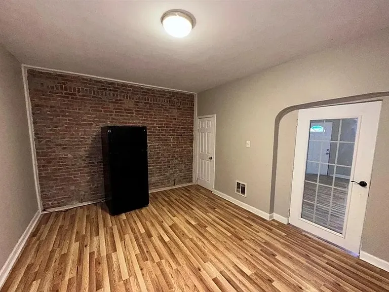 Dining space with exposed brick character