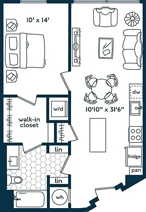 One Bedroom One Bath (684 SF) One Bedroom One Bath (684 SF)