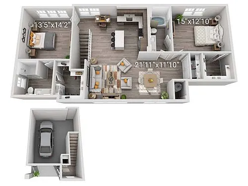 Floor plan Huntington (Walk-Up)