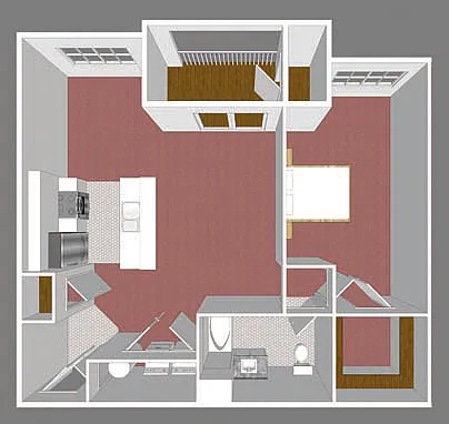 Floor plan One Bedroom Park Place