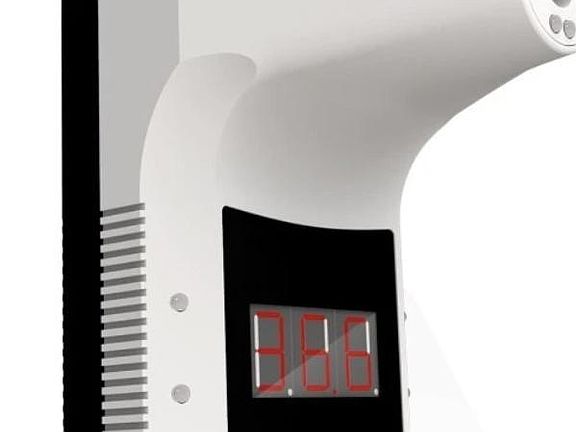 non-contact infrared thermometer at the entry