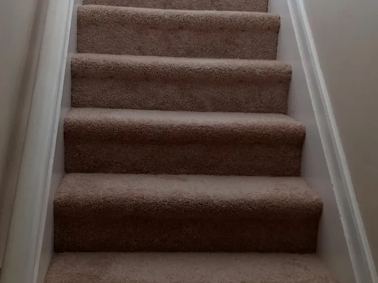 Stairs to upstairs bedroom and bonus area.