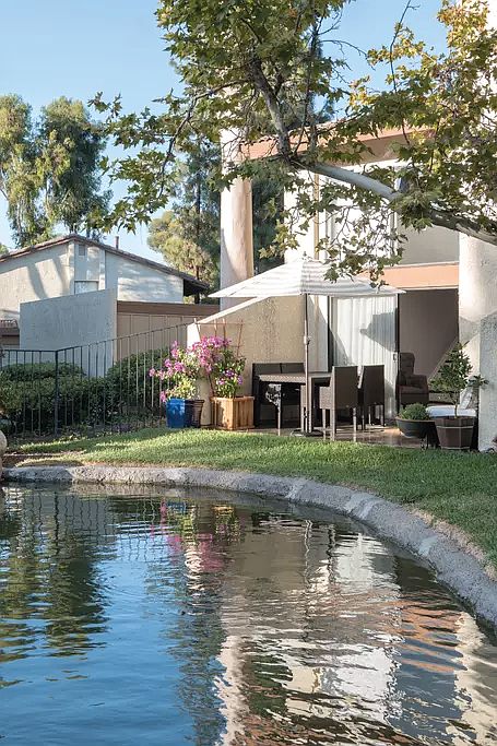 Patio w/ pond view