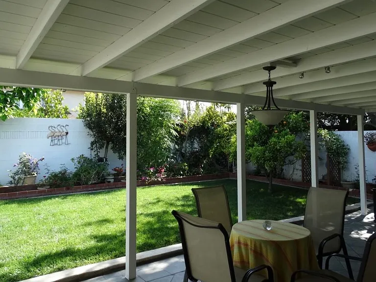 Backyard and covered patio