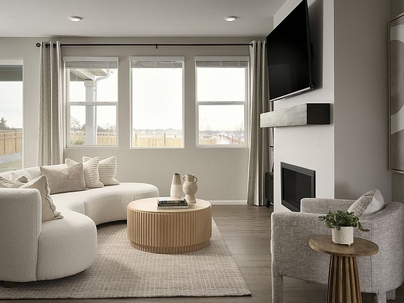 Artisan Three Family Room at Brighton Crossings in Brighton, CO