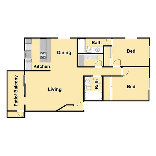Floor plan Plan D- 5 VACANCIES