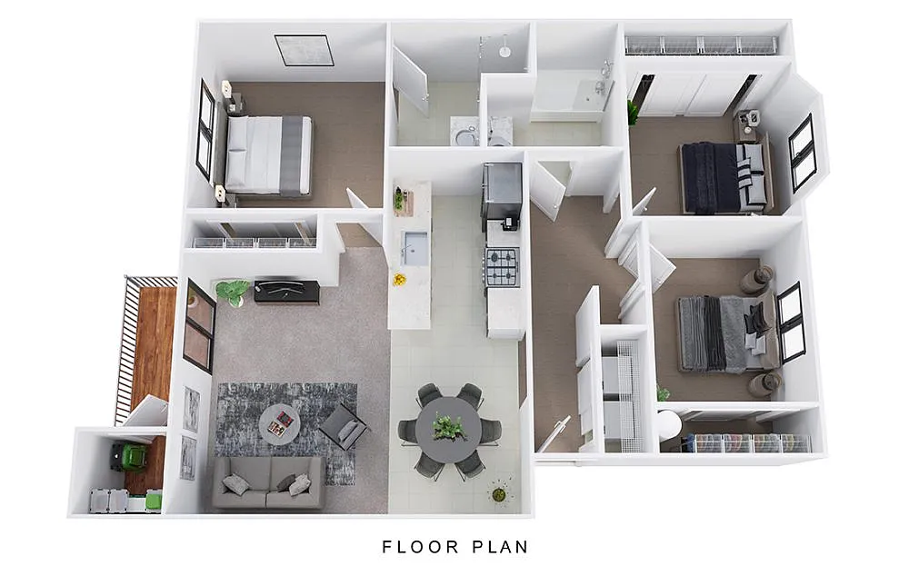 Floor plan 3 Bedroom 2 Bathrooms