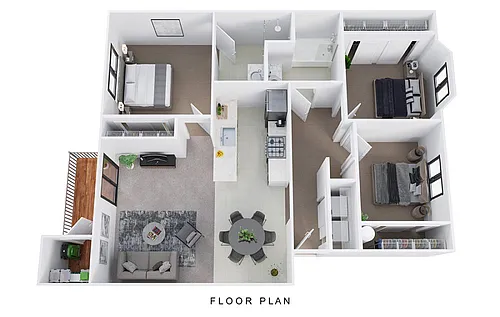 Floor plan 3 Bedroom 2 Bathrooms
