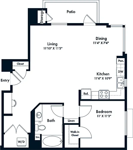 Floor plan 1 Bed- E06
