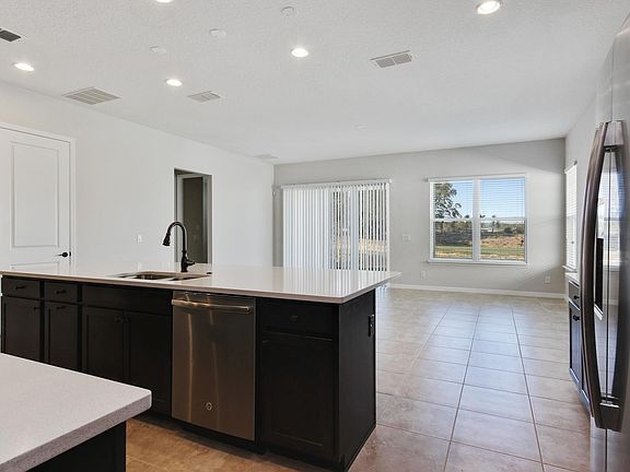 Center island in kitchen