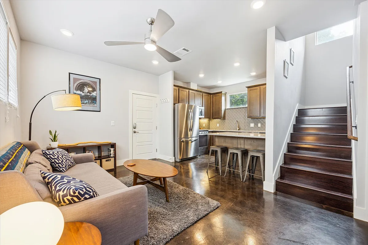 Living room to kitchen - 1139 3/4 Gunter St #B