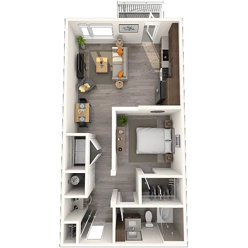 Floor plan Studio S1 0x1-676 SF
