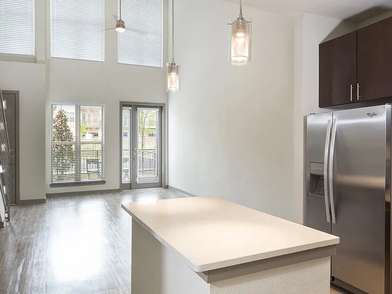 Open-concept floor plans allow design flexibility