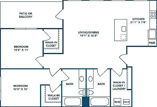 2 Bedroom | 2 Bath | 934 SF 2 Bedroom | 2 Bath | 934 SF