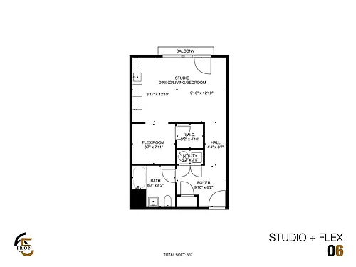 Floor plan Studio plus Flex