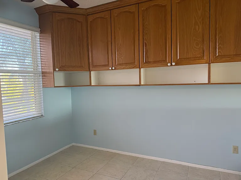 Bonus room with custom cabinets