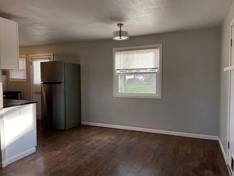 Kitchen on west side of the house, window looks to backyard