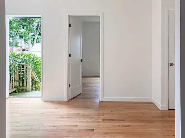 Dining room opening to back yard and bedroom
