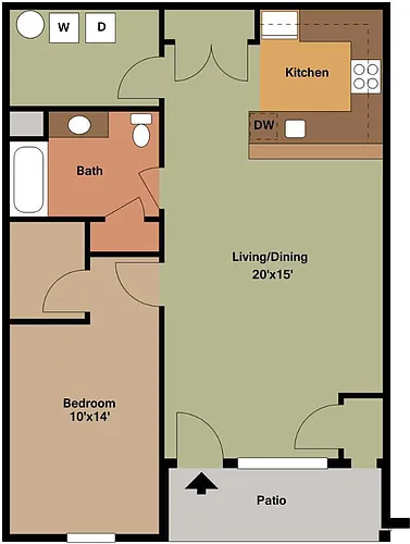 Floor plan 1 Bedroom