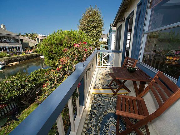 Private canal-view balcony