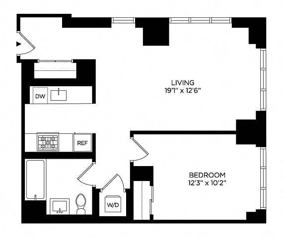 Floor plan 1BM Penthouse West