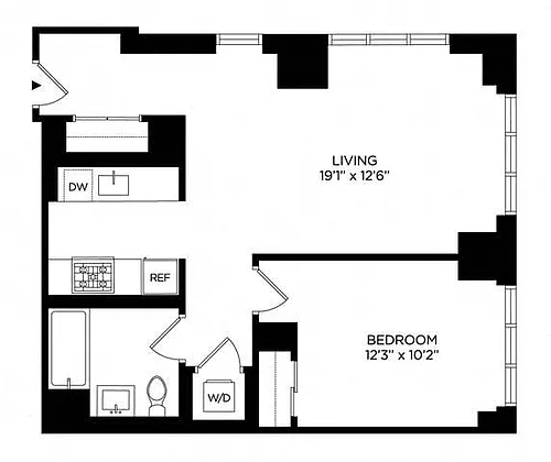 Floor plan 1BM Penthouse West
