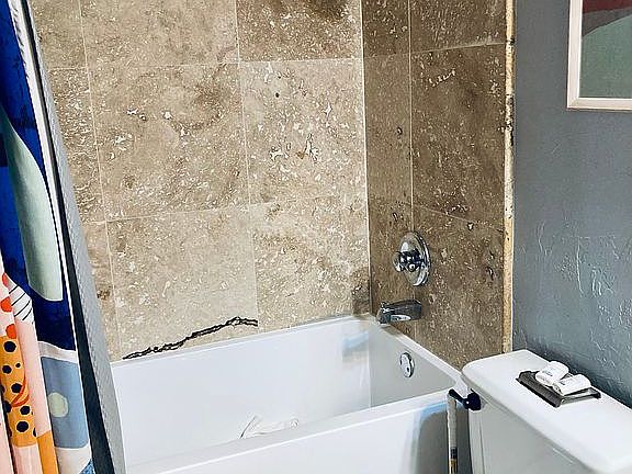 New soak tub & tile