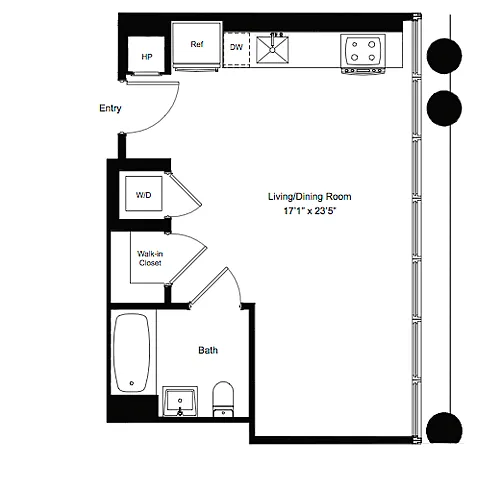 Floor plan Studio F 15-18