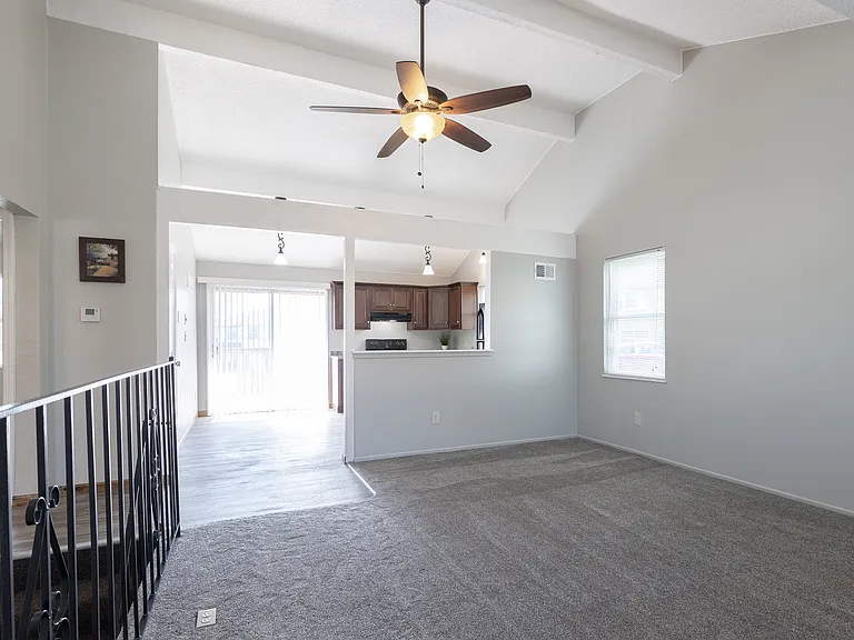 Vaulted ceiling; spacious; social open floorplan