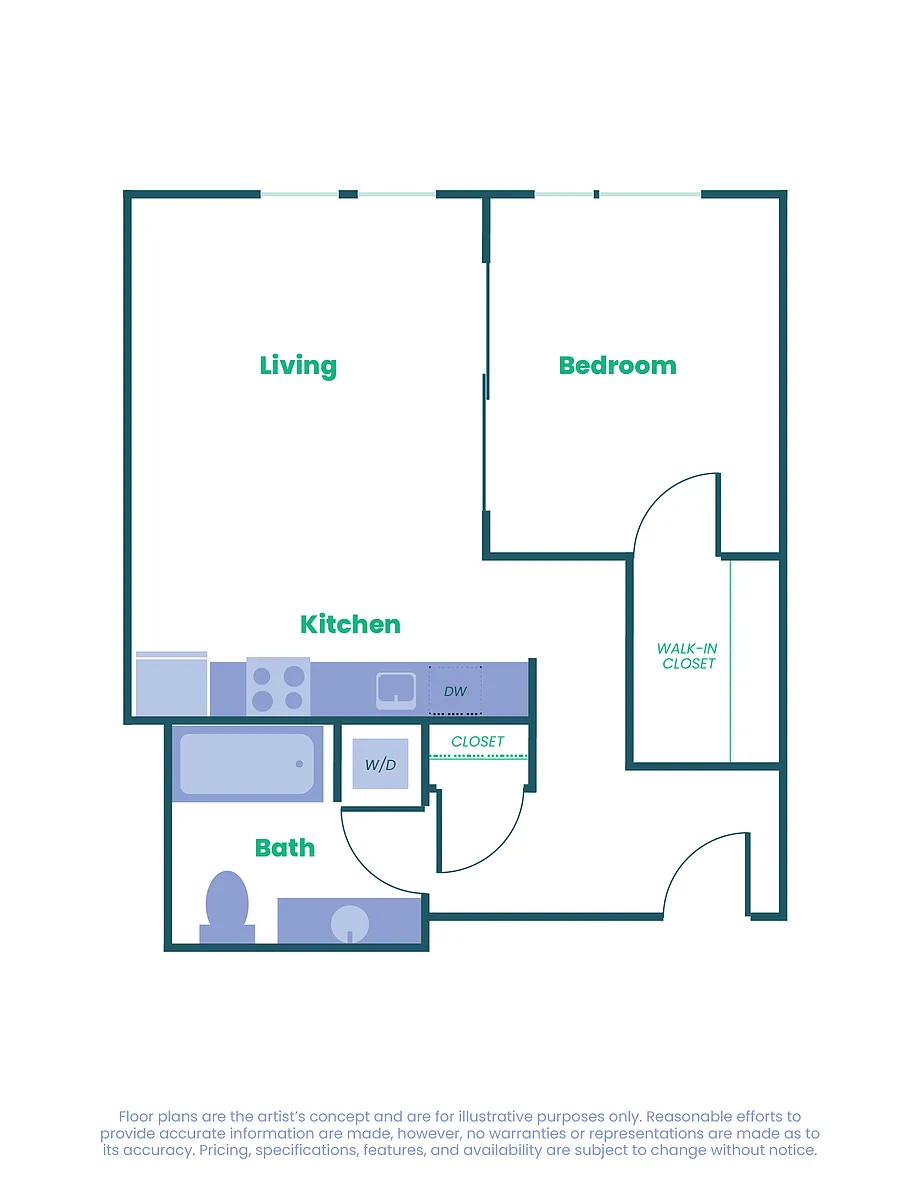 Floor plan The Teel - 1x1 - B2