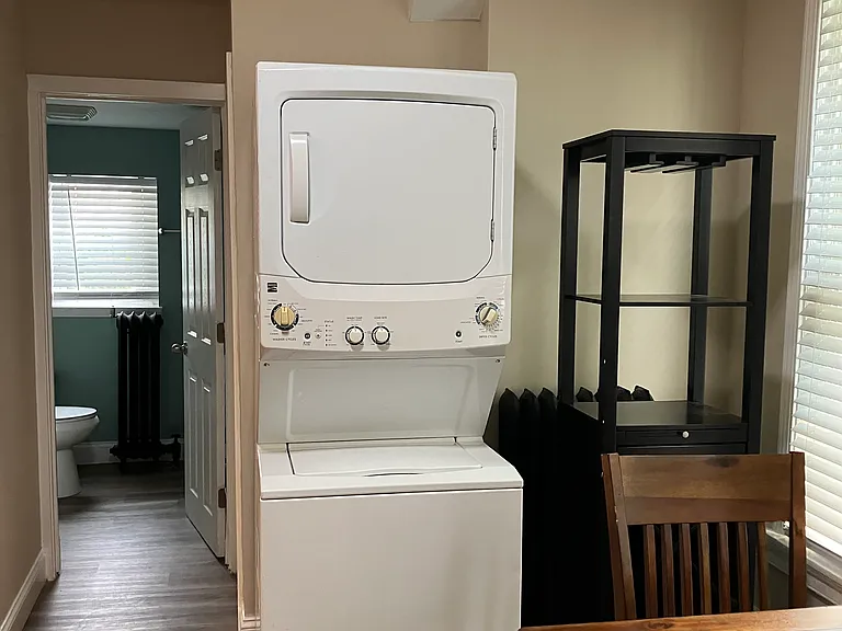 In unit laundry and wine rack
