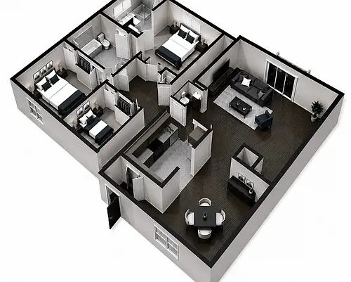 Floor plan 3 Bedroom 2.5 Bathroom Townhome