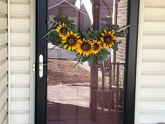 Front porch with glass exterior door