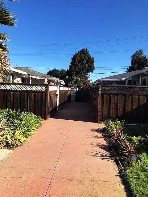 Walkway to front gate of duplex unit