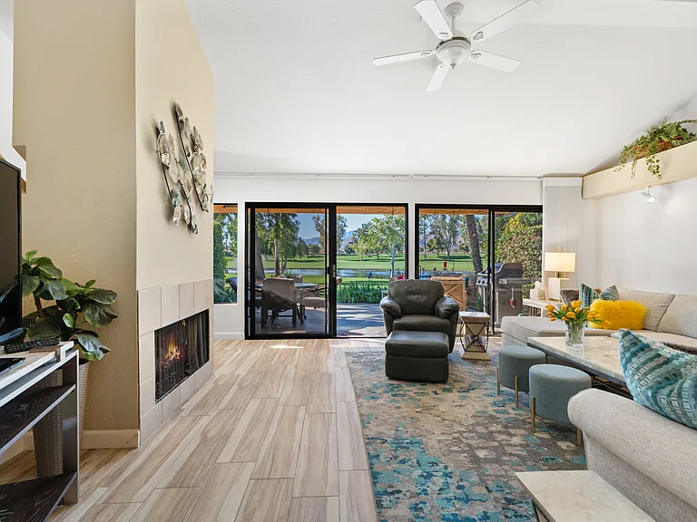 Living space facing golf course