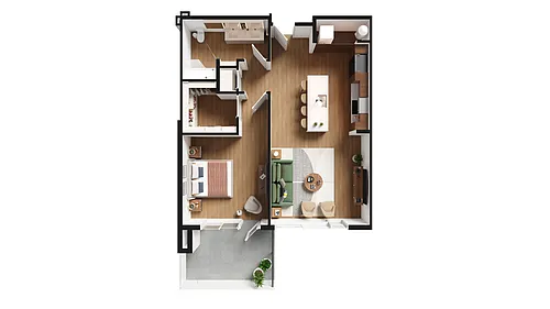 Floor plan 1BR-E