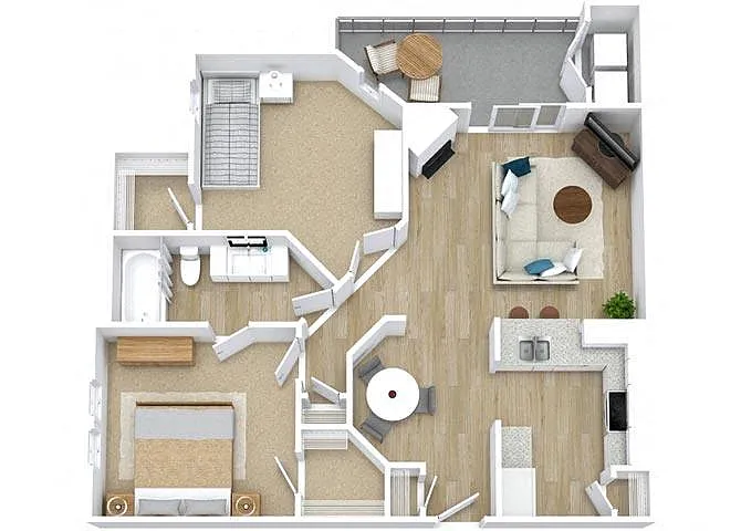 Floor plan Two Bedroom Patio