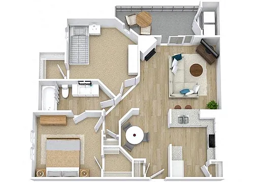 Floor plan Two Bedroom Patio