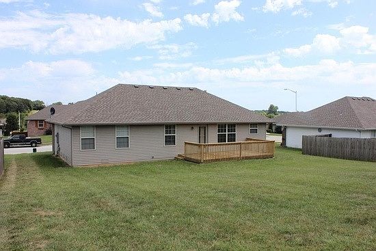 A big deck to entertain on with a nice sized back yard