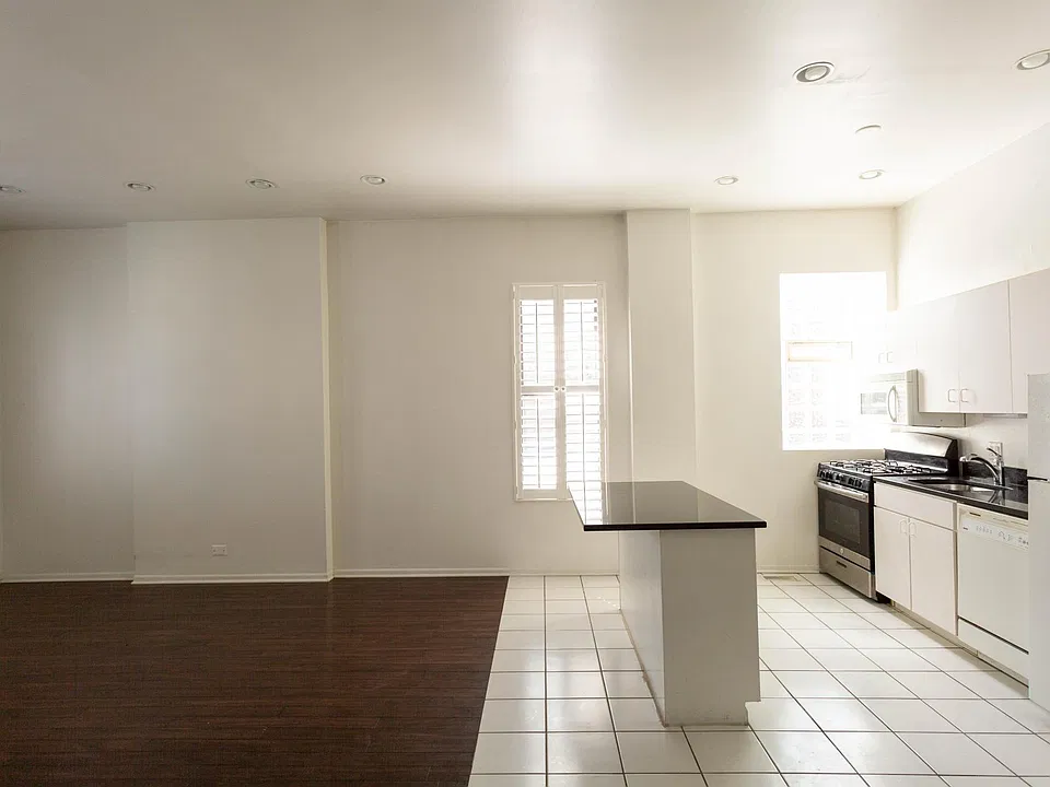 Large kitchen and living space.