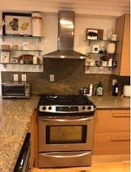 stove and hood.. extra shelves