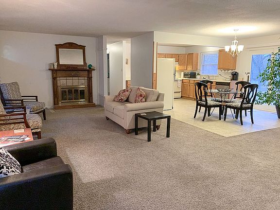 Open living and dining area