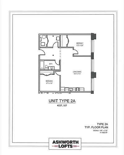 Floor plan 2 BED 1 BATH