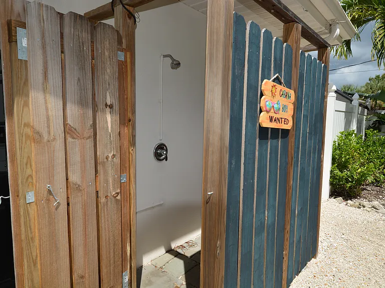 Cabana with outdoor shower